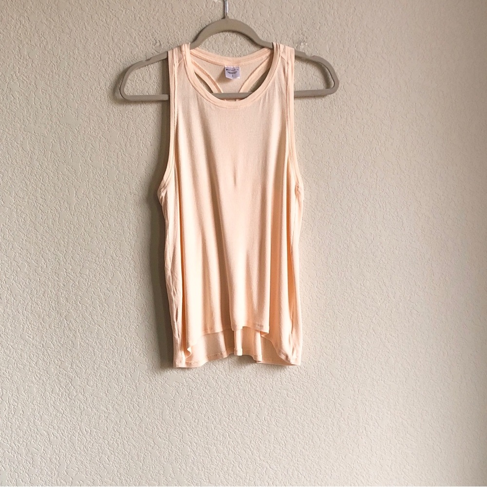 Athleta Ease In Rib Tank Peach Orange Small Modal Blend Racerback